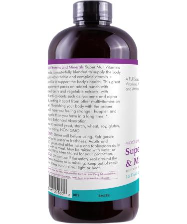 Liquid Super Multivitamin and Minerals - Premium Liquid Vitamins for Enhanced Absorption - Daily Liquid Multivitamin Supplement for Optimal Health and Wellness - 16 oz 16 Fl Oz (Pack of 1) - Buy Online on GoSupps.com