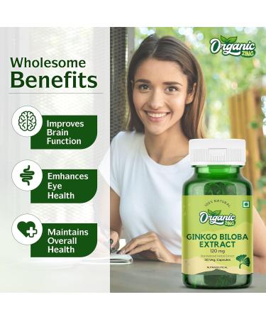 ORGANIC ZING Ginkgo Biloba Extract 120mg Big Bottle 30 Capsules - Buy Online on GoSupps.com