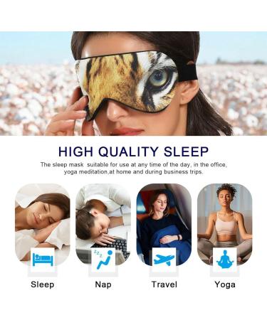 Haskirky Light Blocking Eye Mask | Breathable & Adjustable for Men and Women | Perfect for Travel, Yoga, Meditation, Office, Deep Sleep | Tiger Eyes Design - Buy Online on GoSupps.com
