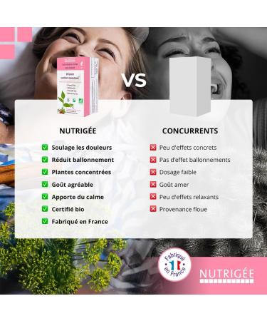 Infusion confort menstruel bio | soulage r gles douloureuses et SPM | camomille fenouil m lisse matricaire | apaisement naturel du cycle f minin | 30 sachets | fabriqu en France l NUTRIG E - Buy Online on GoSupps.com