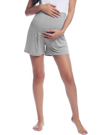 Amorbella Maternity Yoga Shorts - Pregnancy Lounge Wear XXL Gray - Buy Online on GoSupps.com