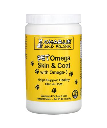 Charlie & Frank Pet Omega Skin & Coat with Omega-3 For Cats & Dogs 180 Soft Chews