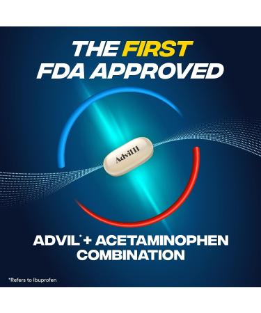 Advil Dual Action Coated Caplets - 8 Hour Pain Relief - 216 Count - Buy Online on GoSupps.com