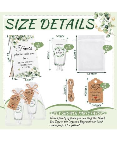 48 Sets Baby Shower Hand Lotion Gifts - Travel Size Party Favors with Organza Bags & Thank You Cards (Eucalyptus) - Perfect for Guests & Bulk Orders - Buy Online on GoSupps.com