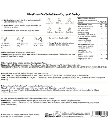 Buy The Protein Works Whey 80 Protein Powder - Premium Vanilla Cream 2kg | High Protein & Low Sugar Ideal for International Shipping - Buy Online on GoSupps.com