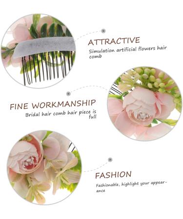 ifundom flower bridal comb bridal hair comb floral hair comb flower headpiece flower hair accessories womens accessories flowers for hair flower comb hair combs for women accessories Pink - Buy Online on GoSupps.com