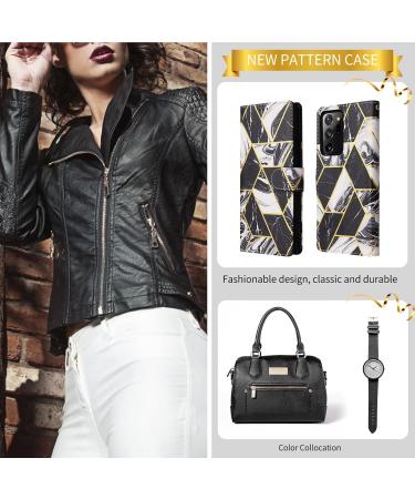 Buy Oihxse Wallet Cover for Xiaomi Redmi Note 10 Pro - PU Leather Flower Marble Flip Case with Stand & Card Compartment - Silicone Protective Shell in Black - Buy Online on GoSupps.com