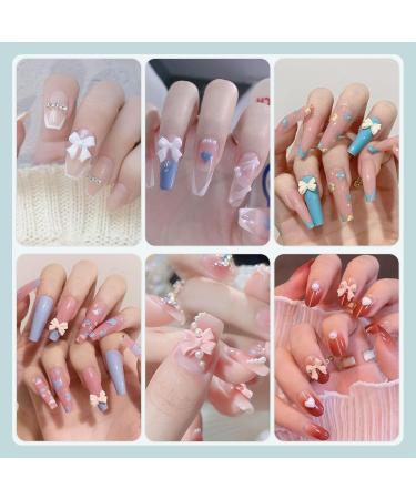 Nayyana 500-Part Set: 3D Nail Trailers Pearls & Nail Loop Fans - 8 Colors of Cute Nail Jewels for DIY Art Decoration - Buy Online on GoSupps.com