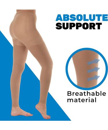 Compression UnderDress Leggings Women 20-30mmHg - Footless Pantyhose Up to 5XL XX-Large Beige - Buy Online on GoSupps.com