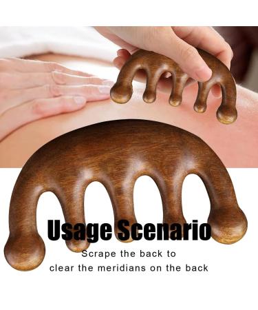 2 PCs Wooden Gua Sha Comb Set - Multi-Purpose Wide Tooth Hair & Massage Combs | Green Sandalwood | Head Care & Relaxation for Men & Women - Buy Online on GoSupps.com