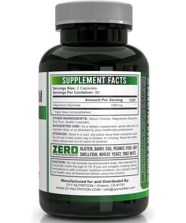Chelated Magnesium Glycinate 1000mg Maximum Strength | Non-GMO, Gluten, Dairy & Soy Free | Promotes Restful Sleep & Supports Overall Health - Buy Online on GoSupps.com