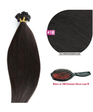 Microring Real Hair Extensions - 100% Remy Hair 200 Strands 0.5g 50cm - #1B Black Brown - Buy Online on GoSupps.com