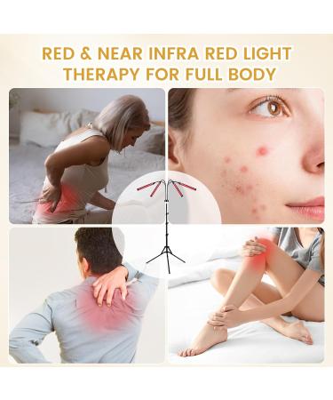Red Light Lamp with Stand 180LEDs 660&850 Infrared Light Lamp with Timer Adjustable Angle & Brightness & Height Red Lamp at Home and Office - Buy Online on GoSupps.com