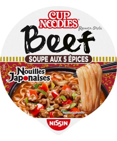 NISSIN Japanese Noodles - Spices Beef Flavor -1 box of 8 cups of 64g - Buy Online on GoSupps.com