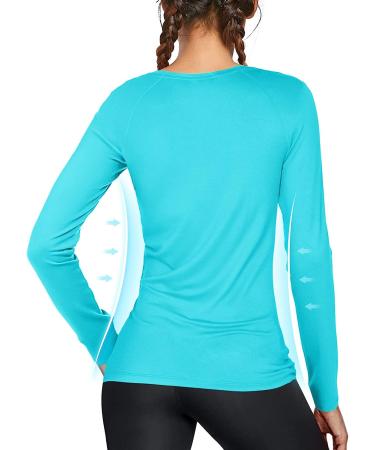 Women's UPF 50+ Long Sleeve UV Sun Protection Shirt - Blue Medium - Buy Online on GoSupps.com