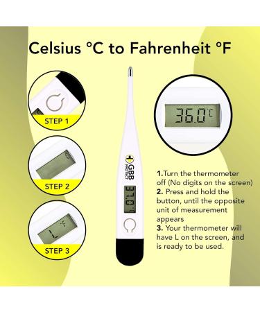 2-in-1 Digital Thermometer for Adults and Kids - Fast & Accurate Temperature Reading - UK Seller - C/F Switchable - Buy Online on GoSupps.com