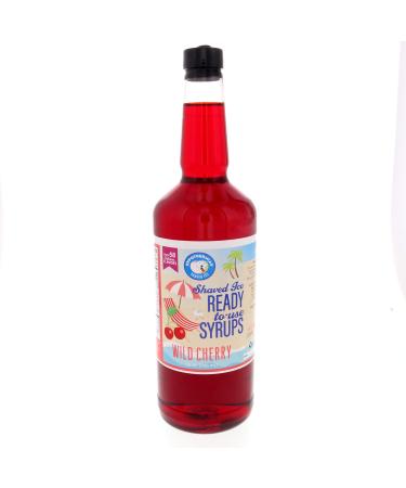 Wild Cherry Hawaiian  Snow Cone Syrup |  coffee  slushie, icee, soda stream, flavor syrup for drinks, cocktail flavors  Ready to Use Quart (32 Fl Oz)