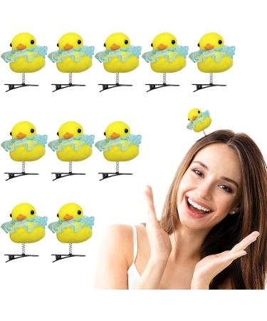 Easter Duck Hairpin - Little Yellow Duck Hairpin | Cartoon Plush Hairpin Set 10 | Soft Animal Hair Clips Hair Pins Fun Hair Accessories for Kids Cute Yellow Duck Hair Clips for Kids Women B - Buy Online on GoSupps.com
