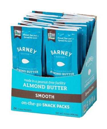 Almond Butter Snack Pack, Smooth, Paleo Friendly, Keto, Non-GMO, Skin-Free, 0.6 Ounce 0.6 Ounce (Pack of 24)