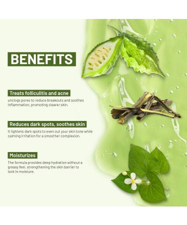 ABERA Folliculitis Shower Gel with Wild Bitter Melon Extract Reduces Back Acne & Hyperkeratosis Supports Clearer-Looking Skin & Smooth Texture 2 Boxes + Gift Hair Regrowth Shampoo - Buy Online on GoSupps.com