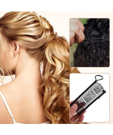 KALLORY 2pcs Vintage Stretch Banana Hair Clips | No Crease Hair Grip Styling Tool for Women - Black | 11.5X4.3X1CM - Buy Online on GoSupps.com