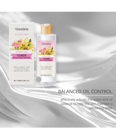 Hydrating Rose Water Toner with Hyaluronic Acid Alcohol-Free Facial Mist for Daily Moisturizing 3.38 Fl Oz - Buy Online on GoSupps.com