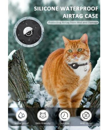 Reflective AirTag Cat Neck Band with Bell | Lightweight Tracker Collars for Kittens & Young Cats - Black - Buy Online on GoSupps.com