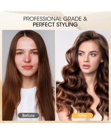 Professional 1 1/4 Inch Rotating Curling Iron - Automatic Wave Hair Wand 360 Rotation 5 Temps Dual Voltage Auto Off - Rose Gold - Buy Online on GoSupps.com