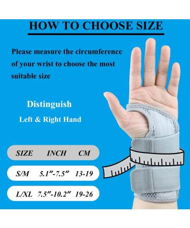Buy Adjustable Carpal Tunnel Wrist Brace | Night Sleep Support Splints for Right Hand (S/M Grey) - International Shipping - Buy Online on GoSupps.com