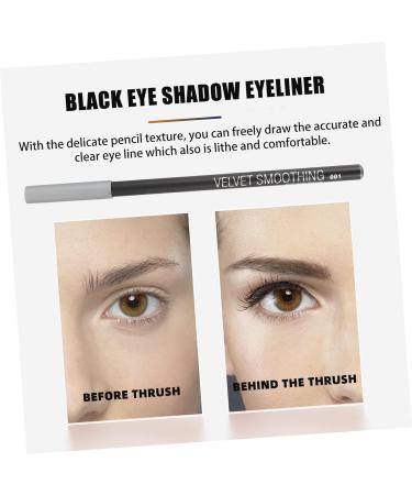  SOESFOUFU 12 Pieces Black Eyeliner 1 Eyeliner Makeup Eyeliner Eyebrow Pencil Micro Applicator Eyeliner Pencil Eyeliner Wooden Pole Plastic Position Girl - Buy Online on GoSupps.com