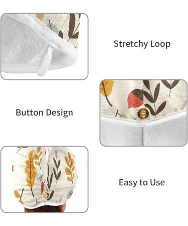 Super Absorbent Autumn Hair Towel 2 Pack - Quick Dry Turbans with Button Twisty Wrap for Women & Girls - Buy Online on GoSupps.com