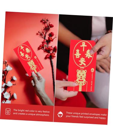 Lurrose 48pcs Year of The Tiger Red Envelope Lucky Money 2022 Hong Bao Envelope Lucky Money Envelopes Year of Hong Bao Red Envelope for New Year Lucky Money Packet Pocket China Paper Red Golden 11.5X8X0.1CM - Buy Online on GoSupps.com