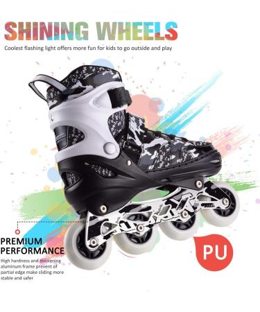 Kuxuan Adjustable Inline Skates for Kids with Light Up Wheels - Camo Roller Blades for Boys and Girls - Size Kids 3-6 US - Buy Online on GoSupps.com