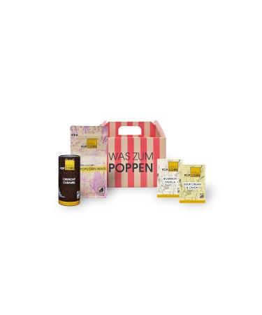 Popcorn Set Gift Bag - 'What for Poppen' | Organic Popcorn & 3 Flavors | Perfect Gift for Popcorn Lovers - Buy Online on GoSupps.com