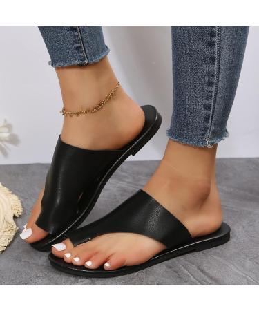 Women's Orthopedic Bunion Flip Flops - Black, Size 8 | Hallux Valgus Foot Correction Sandals for Summer Outdoor Travel - Buy Online on GoSupps.com