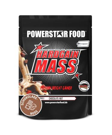 Powerstar Hardgain Mass 1600G |Weight Gainer with creatine & without sugar additiveMass strength & fast muscle building |German production |Mass Gainer Shake to gainChocolate-Nut Chocolate-Nut 1.6 kg (1 Pack)