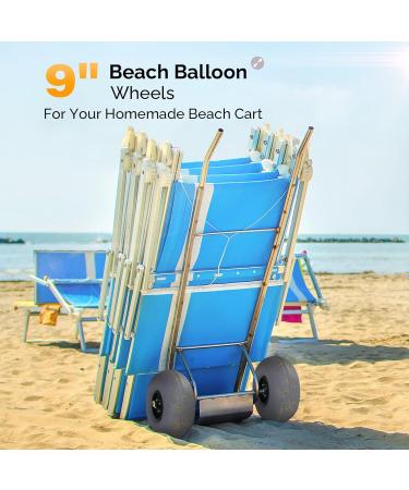 Bonnlo Beach Wheels 9 Replacement Balloon Sand Tires - 2 Pack for Kayak Dolly, Canoe Trolley, Beach Cart, Wagon, Garden Cart, Fishing Cart - 0.86 Diameter Axle Wheels - Buy Online on GoSupps.com