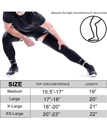 Buy Luwint Long Compression Leg Sleeves for Men & Women - Non-Slip UV Knee Brace for Sports | Comfortable Support for Basketball Running Cycling - XX-Large Black - Buy Online on GoSupps.com