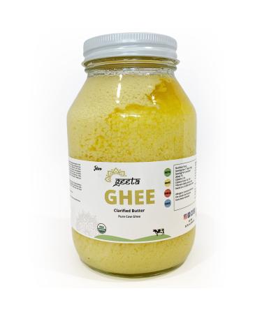 Urban Gita Ghee Butter - USDA Organic, Grass Fed, Cultured Ghee Clarified Butter, Made in the Pacific Northwest, Used for Cooking Oils and Spreads - 32 Oz (Pack of 1)
