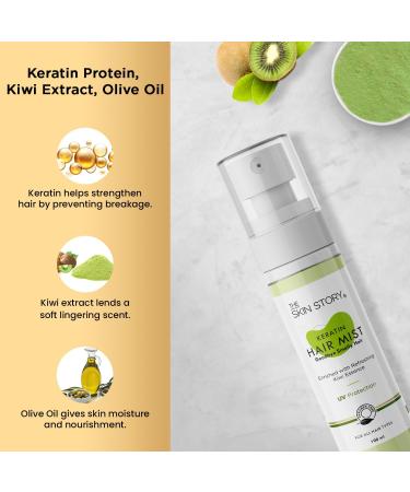 Hair Mist Spray | Hair Perfume with UV Protection Frizz Control Fragrance & Hydration | Keratin Kiwi & Olive Oil Blend | Paraben-Free - 100ml - Buy Online on GoSupps.com