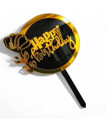 Gold Cake Decoration Gold Cake Topper Happy Birthday Stars Cake Topper for Man Boys Women Girls Gold Theme Birthday Party Decor