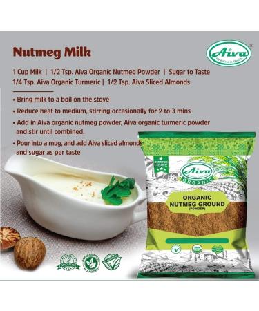 AIVA Organic Nutmeg Powder (Jaifal Powder) - USDA Certified - 100gm - Buy Online on GoSupps.com