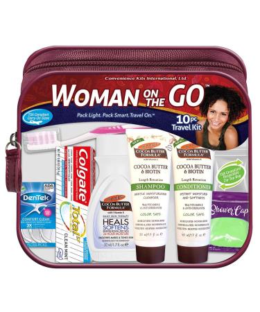 Convenience Kits International Women's Multicultural 10 PC Grooming/Hygiene Travel Kit Featuring: Palmer's Travel-Size Hair & Body Products  Beige  (23AZ) - Buy Online on GoSupps.com