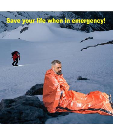 GOGOOD Emergency Sleeping Bags 2 Pack - Lightweight Portable Survival Gear for Camping & Hiking - Keep Warm After Earthquakes & Disasters - Includes Whistles - Buy Online on GoSupps.com