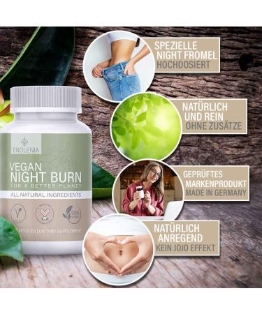 Enolenia Night F-Burn Capsules | Vegan Garcinia Cambogia | Fast High Dose | 50 Pieces | High-Quality German Production - Buy Online on GoSupps.com