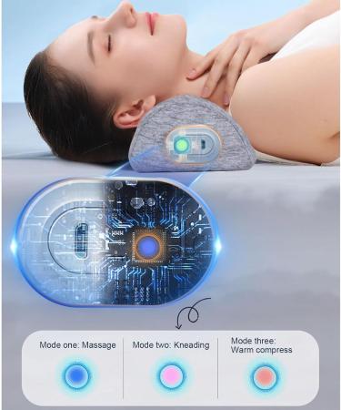 CCNGDS Cervical Memory Foam Pillow | USB Electric Neck Massage Pillow for Pain Relief | Washable Cover for Side & Back Sleepers - Buy Online on GoSupps.com