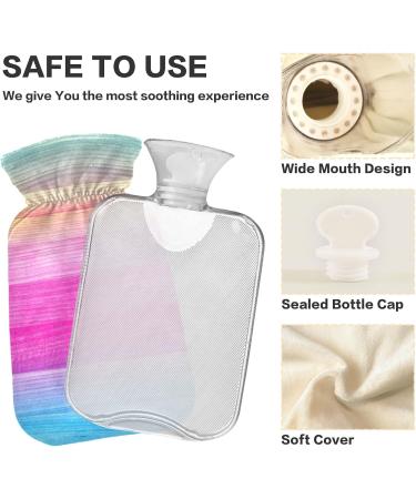 NAANLE Blue Pink Wood Heat Bottle - 1L Transparent Hot Water Bottle for Bed Hand & Feet Warmer | Pain Relief & Cold Therapy - Buy Online on GoSupps.com