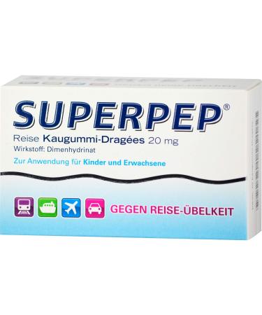 SUPERPEP Travel Chewing Gum Dragees 20 mg - 20 Pieces | Refreshing Chewing Gum for Travelers | Buy Internationally - Buy Online on GoSupps.com