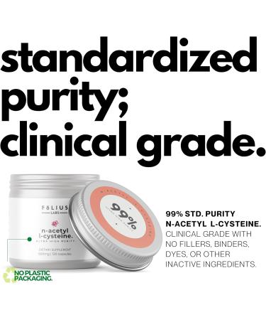 Clean Label N-Acetyl L-Cysteine (NAC) 600mg Supplement Lungs and Respiratory Support Immune Health Support 120 Veg Capsules 120 Capsules - Buy Online on GoSupps.com
