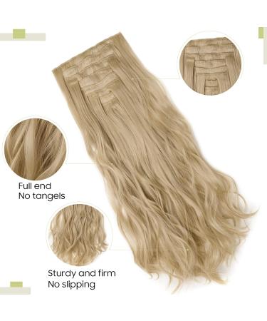 S-noilite 17 Curly Golden Mix Bleach Blonde Clip In Hair Extensions - 8pcs Full Head Set - 60 Color Options - Buy Online on GoSupps.com